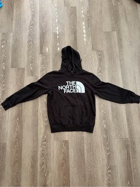 The North Face Black Pullover Hoodie with White Logo